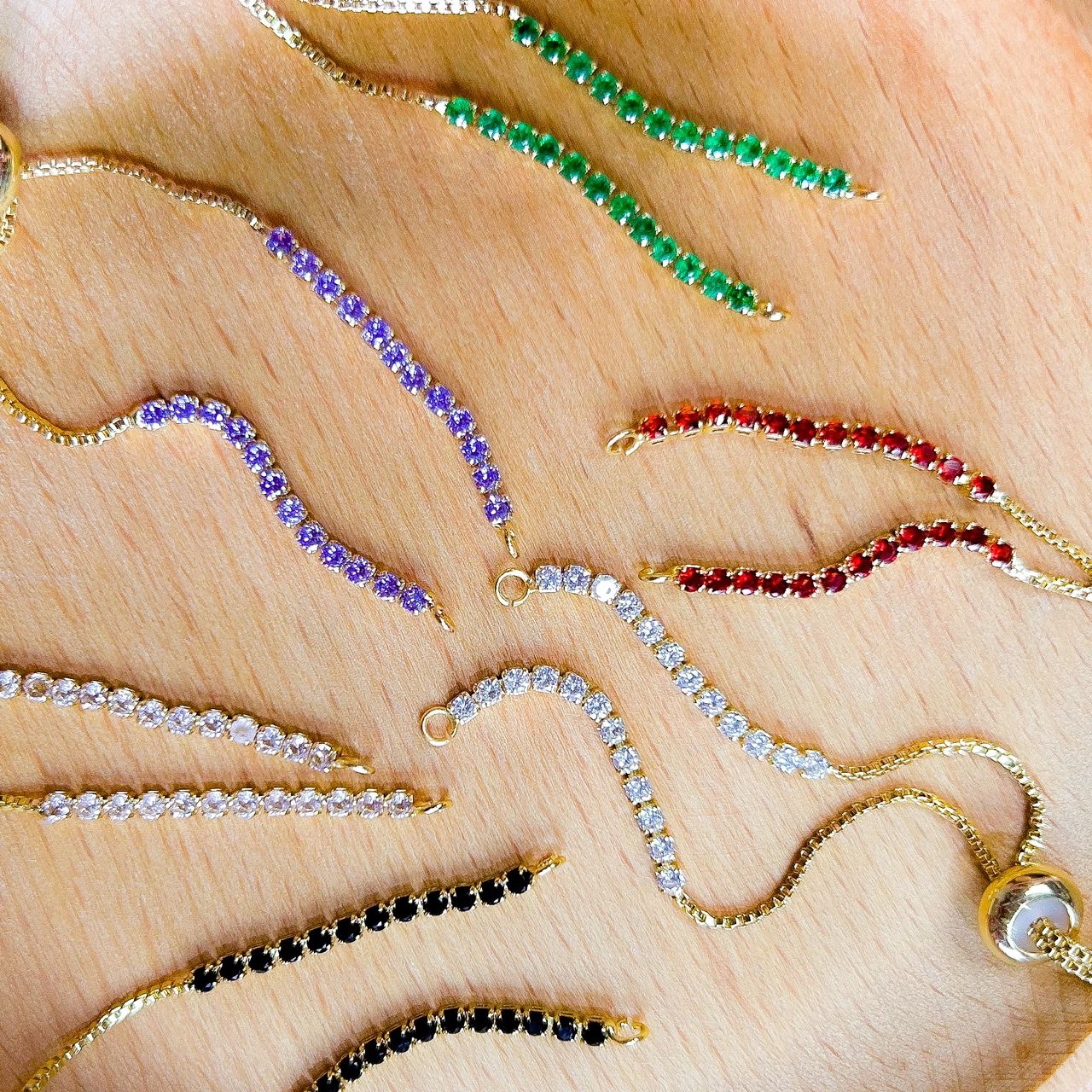 40061 - Base pulsera cristales dorada