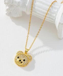21021 - Collar cabeza oso con cristales
