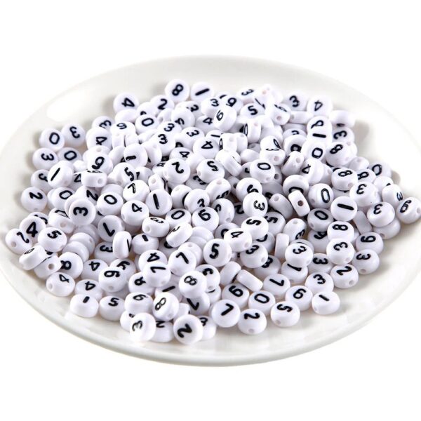 50038 - Números acrílicos blancos con negro surtidos