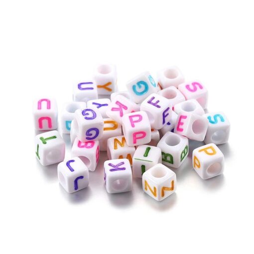 50052 - Letras acrílicas cuadradas de colores surtidos