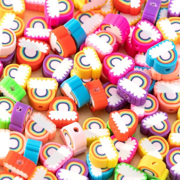 70010-12 - Tira de pucca/fimo nube de colores