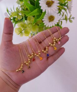 21001 - Collar corazon mini esmaltado con balines