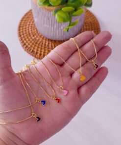 21002 - Collar corazon mini esmaltado