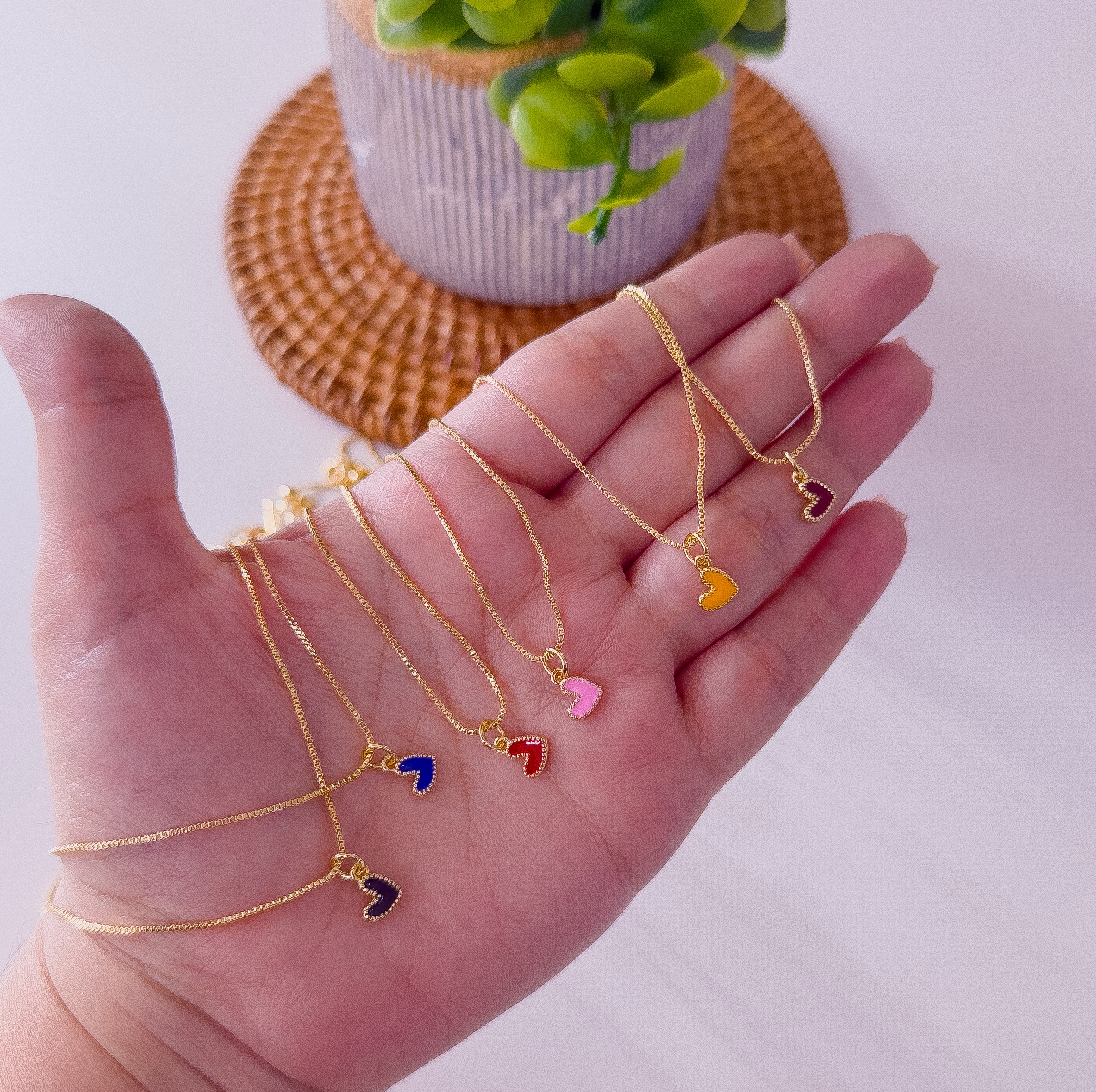 21002 - Collar corazon mini esmaltado