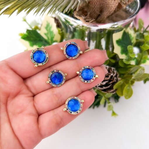 20150 - Dije conector cristal azul