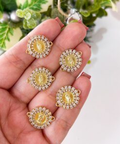 20201 - Dije Virgen guadalupe con cristales conector
