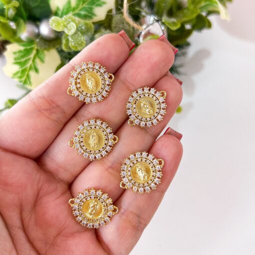20201 - Dije Virgen guadalupe con cristales conector