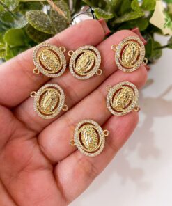 20203 - Dije Virgen guadalupe con cristales conector