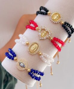 41029 - Pulsera armada cristales con dije