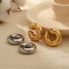 81004 - Earcuff tipo C liso Grande Plateado