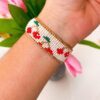 41033 - Pulsera armada mostacilla cerezas