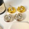 81004 - Earcuff tipo C con puntos Grande Plateado