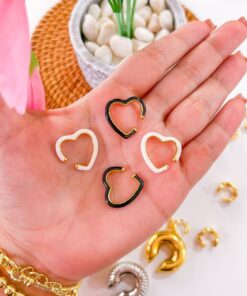 81009 - Earcuff  corazon esmaltado blanco