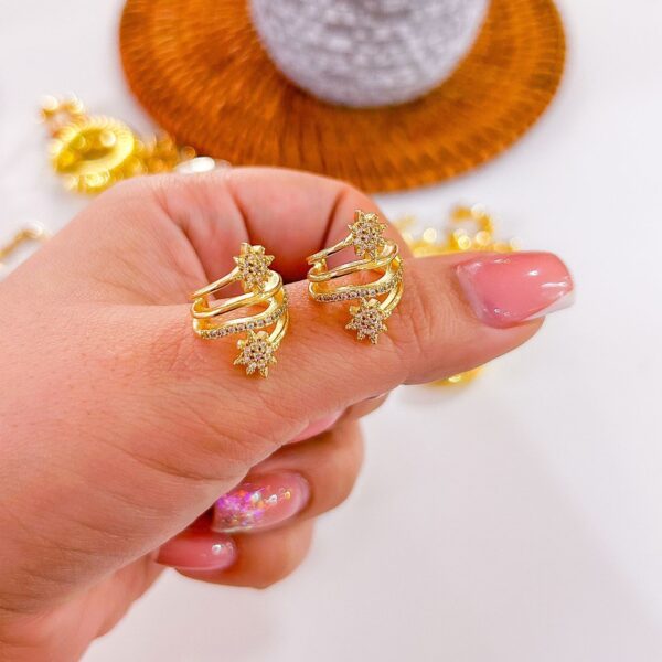 81015 - Earcuff con cristales doble estrella