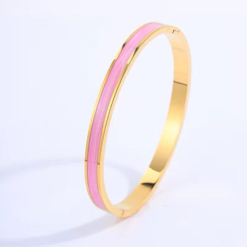 41043 - Pulsera Acero Esmaltada rosada