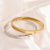 41044 - Pulsera Dorado Acero con treboles