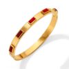 41046 - Pulsera Roja Acero con rubis