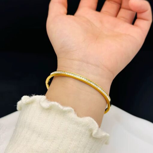 41050 - Pulsera Acero con cristales dorado - Imagen 2