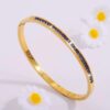 41051-3 Pulsera Morado Acero con cristales