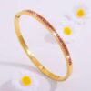 41051-1 Pulsera Rosado Acero con cristales