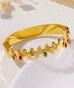 41056 - Pulsera Acero zigzag con cristales