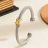 41061 - brazalete trenzado plateado