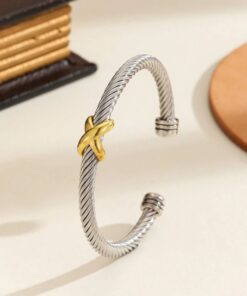 41061 - brazalete trenzado plateado