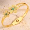 41072 - Pulsera Acero doble flor