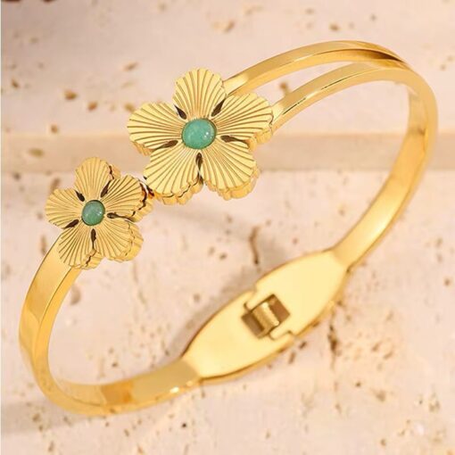 41072 - Pulsera Acero doble flor