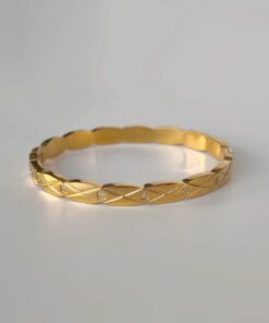 41073 - pulsera acero dorada entrelazada
