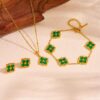 21048 - Set bisuteria trebol verde