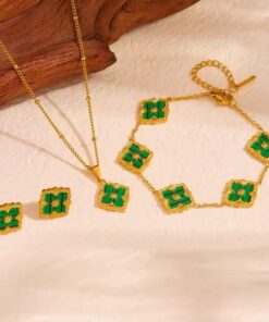 21048 - Set bisuteria trebol verde