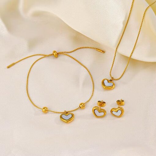 21053 - Set collar pulsera zarcillo corazon