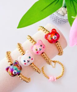 41079 - Pulsera armada balin con acrilico cabeza de oso