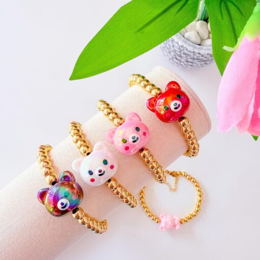 41079 - Pulsera armada balin con acrilico cabeza de oso