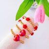 41079 - Pulsera armada balin con acrilico rosa