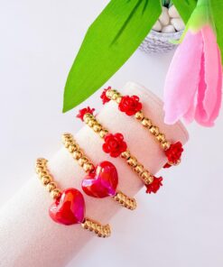 41079 - Pulsera armada balin con acrilico rosa