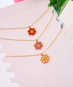 21058 - Collar armado con dije miyuki flor