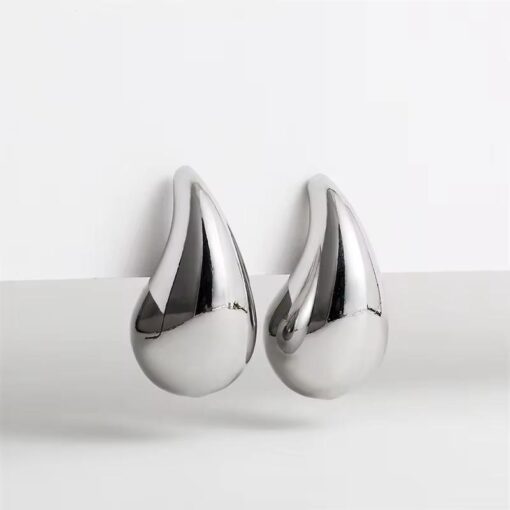 80024 - Zarcillos PlastiMetal Gota plateada