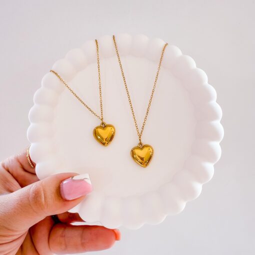 21075 - Collar armado corazon acero dorado