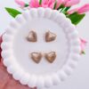 80036-3 Zarcillos Corazon esmaltado Beige