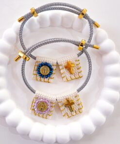 41086 - Pulsera tejida doble dije morado