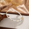 41066 - pulsera acero esmaltada blanco