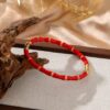 41066 - pulsera acero esmaltada rojo