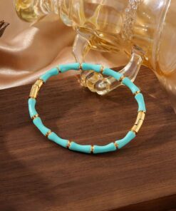 41066 - pulsera acero esmaltada turquesa