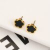 80002-4 Zarcillos Van cleef Acero negro