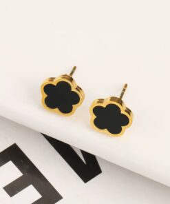 80002-4 Zarcillos Van cleef Acero negro