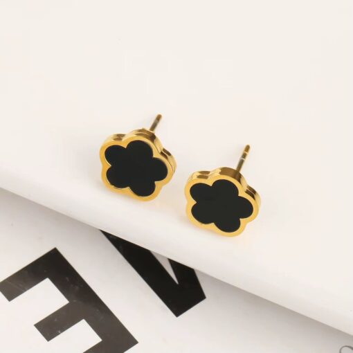 80002-4 Zarcillos Van cleef Acero negro