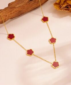 21047-1 Collar Rojo Armado Van cleef