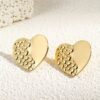 80021 - Zarcillos corazon con relieve